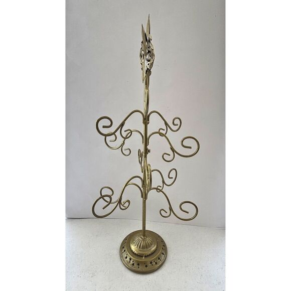 Meal Tabletop Ornament Tree Filigree Gold Star 2014 WMG...